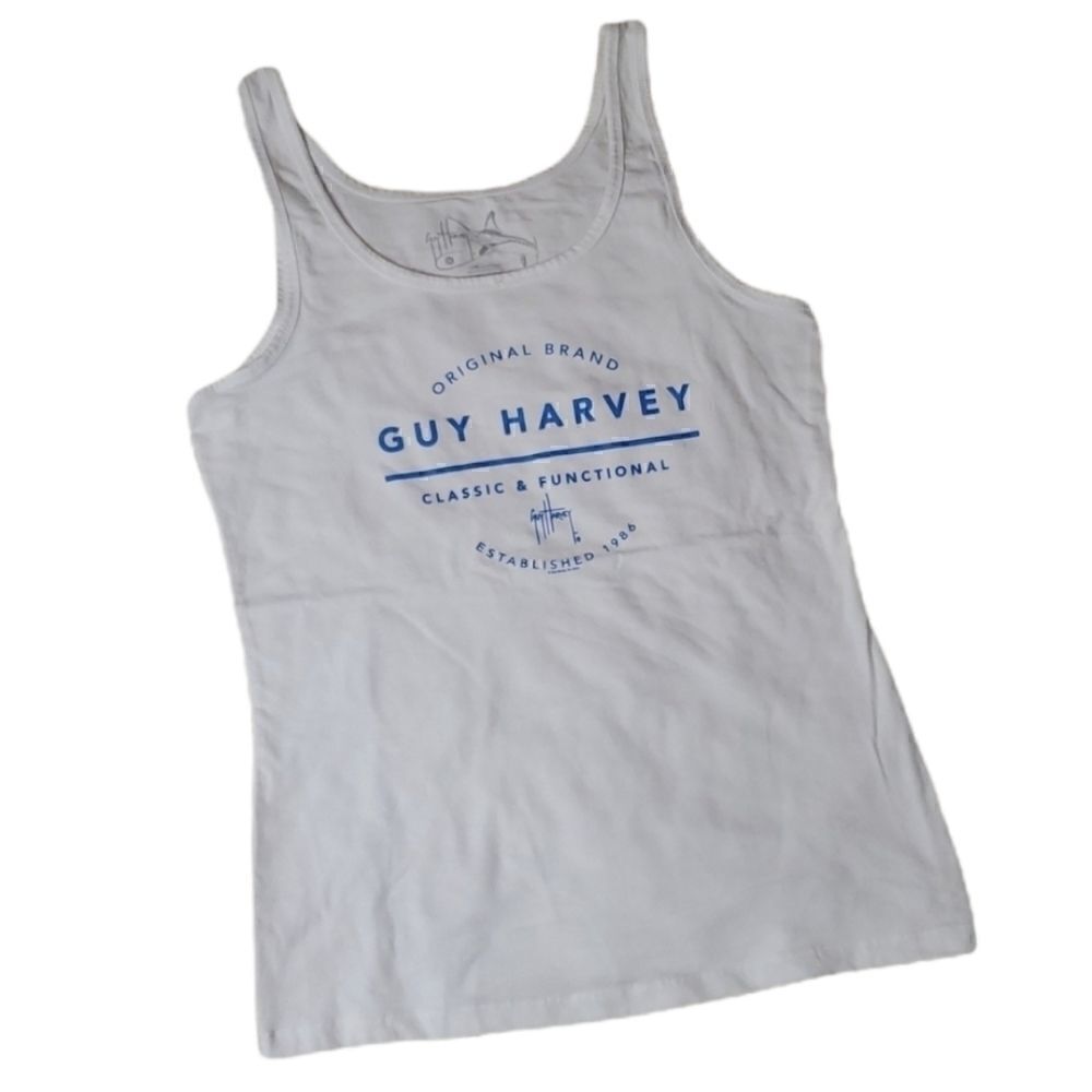 GUY HARVEY Fitted Cotton Tank with Screenprint